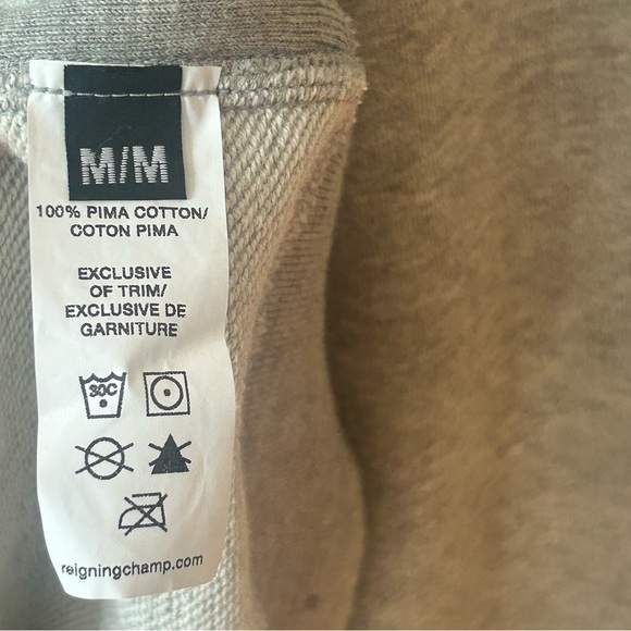 Reigning Champ Slim-Fit Logo Embroidered Pima Cotton Hoodie Heather Grey - Picture 9 of 10